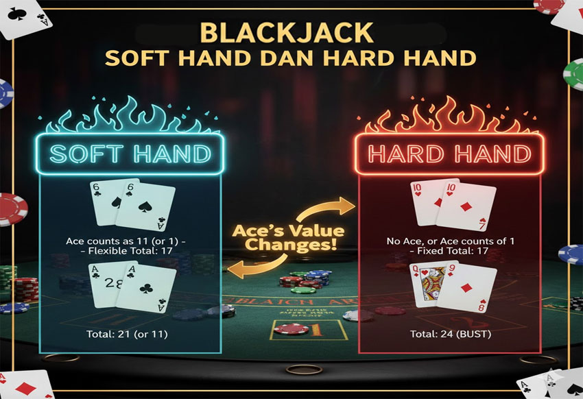 Blackjack: Perbedaan Soft Hand dan Hard Hand
